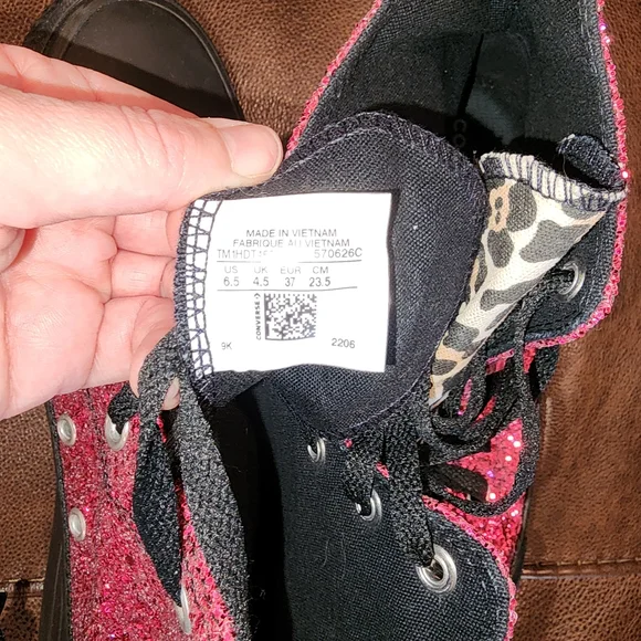 Converse Pink Glitter High-Top Sneakers - Picture 3 of 5